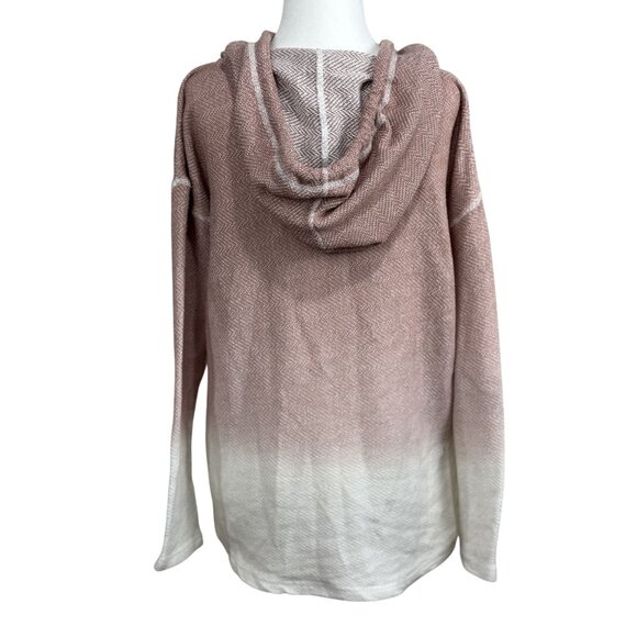 Ocean Drive Size S Women's Pink White Ombre Lightweight Hoodie Sweater Pocket - Picture 3 of 7